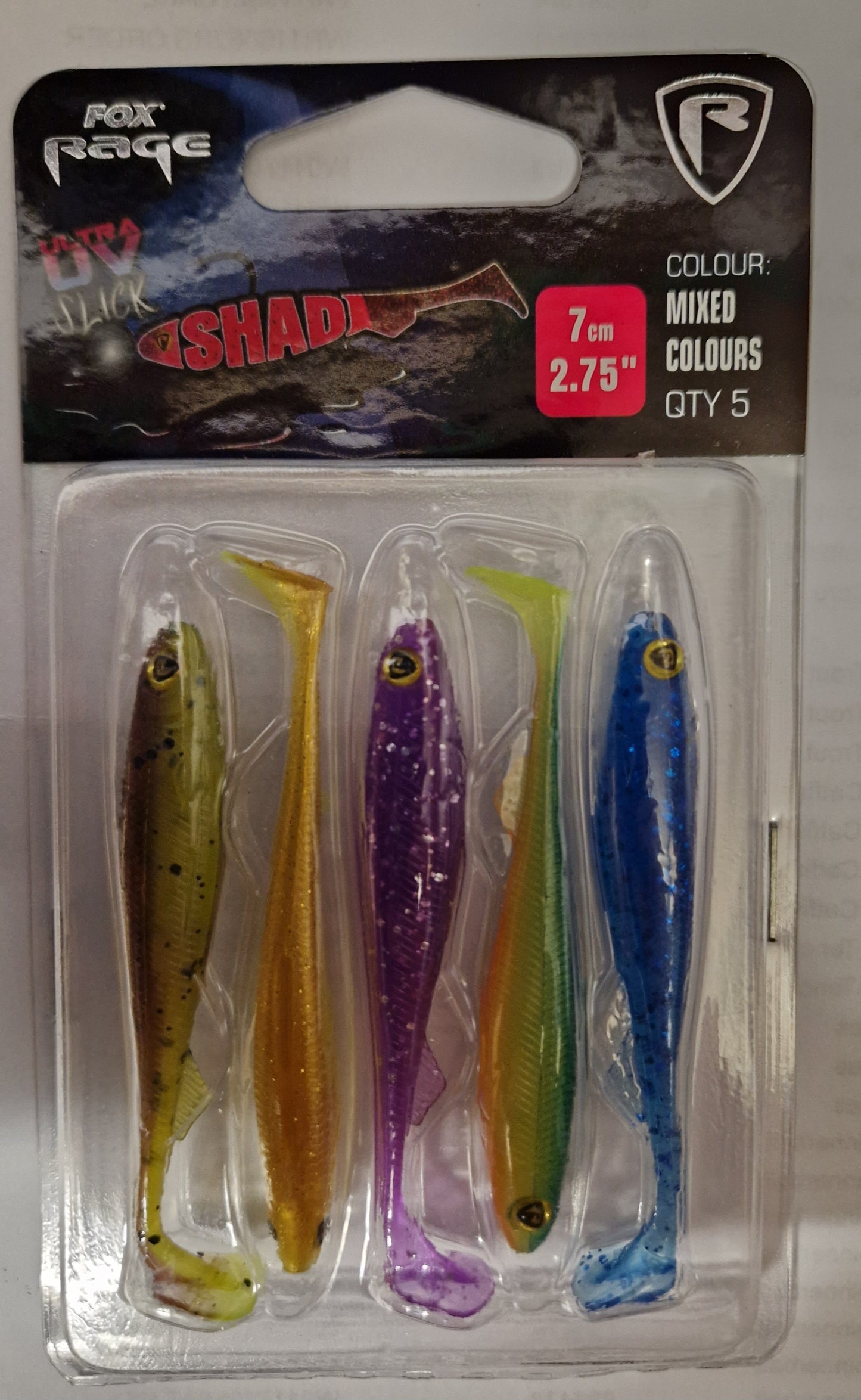 Fox Rage Ultra UV Mixed Colour Slick Shads 7cm