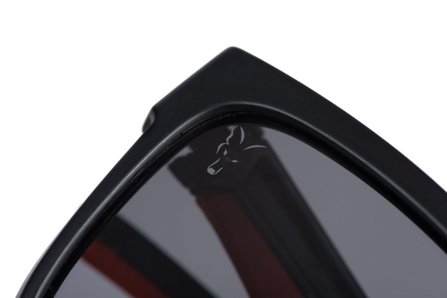Fox Collection Black Orange Shades - Grey Lens