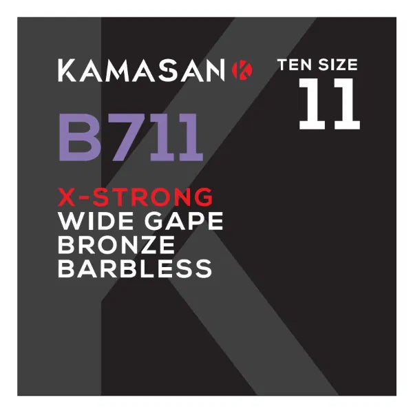 Kamasan B711 X Strong Wide Gape Bronze Barbless Hooks