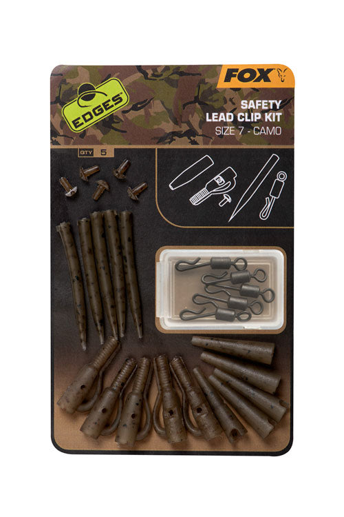 Fox Edges Camo Safety Lead Clip Kit (Size 7)