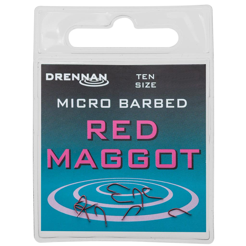 drennan red fishing hooks Drennan Red Maggot Micro Barbed Hooks