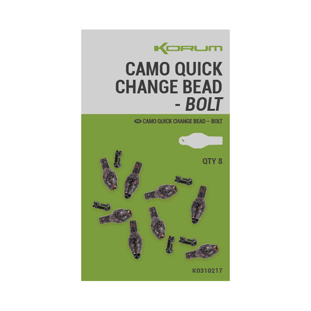 Korum Carp, Match & Coarse Fishing Camo QC Bolt Buffer Beads – Green