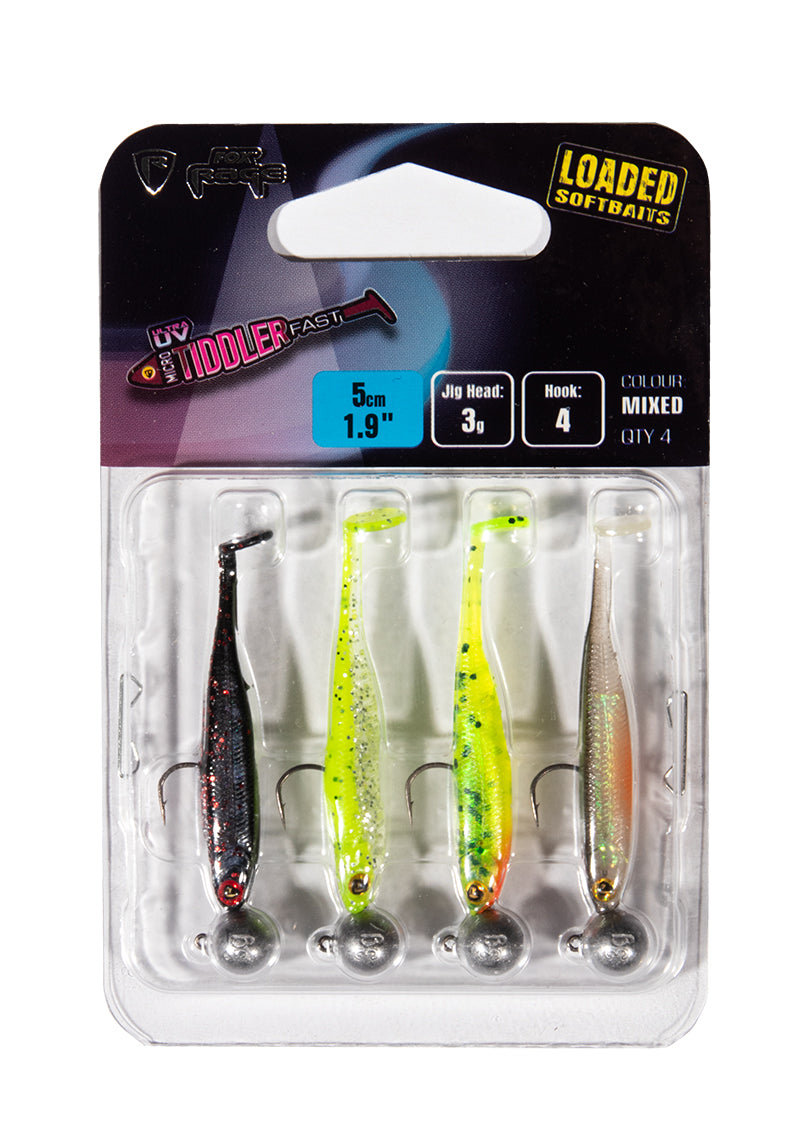 Fox Rage UV Micro Tiddler Fast Lures 5cm LOADED