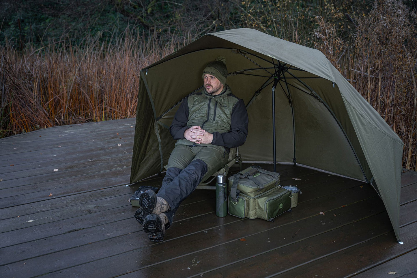 Korum Progress Graphite Brolly Shelter 50"