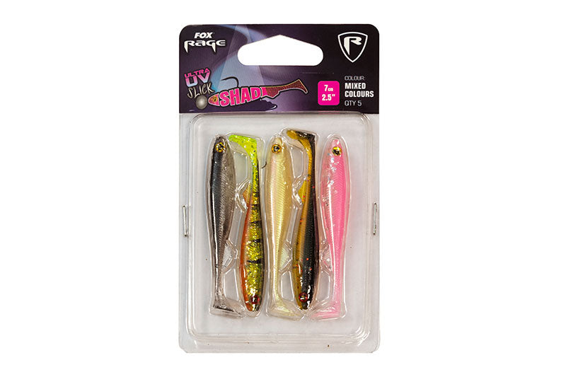 Fox Rage Ultra UV Mixed Colour Slick Shads 7cm