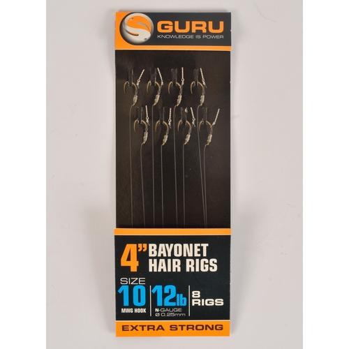Guru 4 Inch MWG Method Hair Rig Bayonet Hooks To Nylon