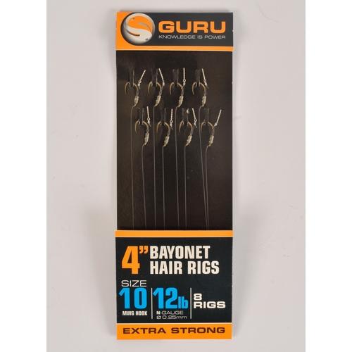 Guru 4 Inch MWG Method Hair Rig Bayonet Hooks To Nylon 