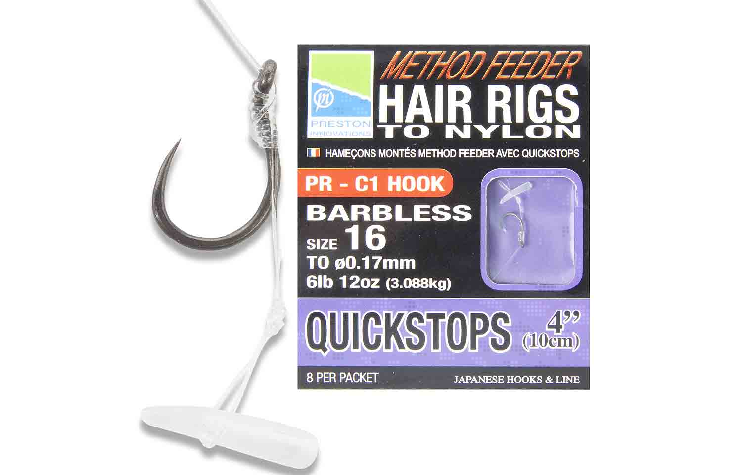 Preston Innovations Method Feeder Hair Rigs To Nylon With Quickstops - Ians Fishing  Tackle – Ian's Fishing Tackle