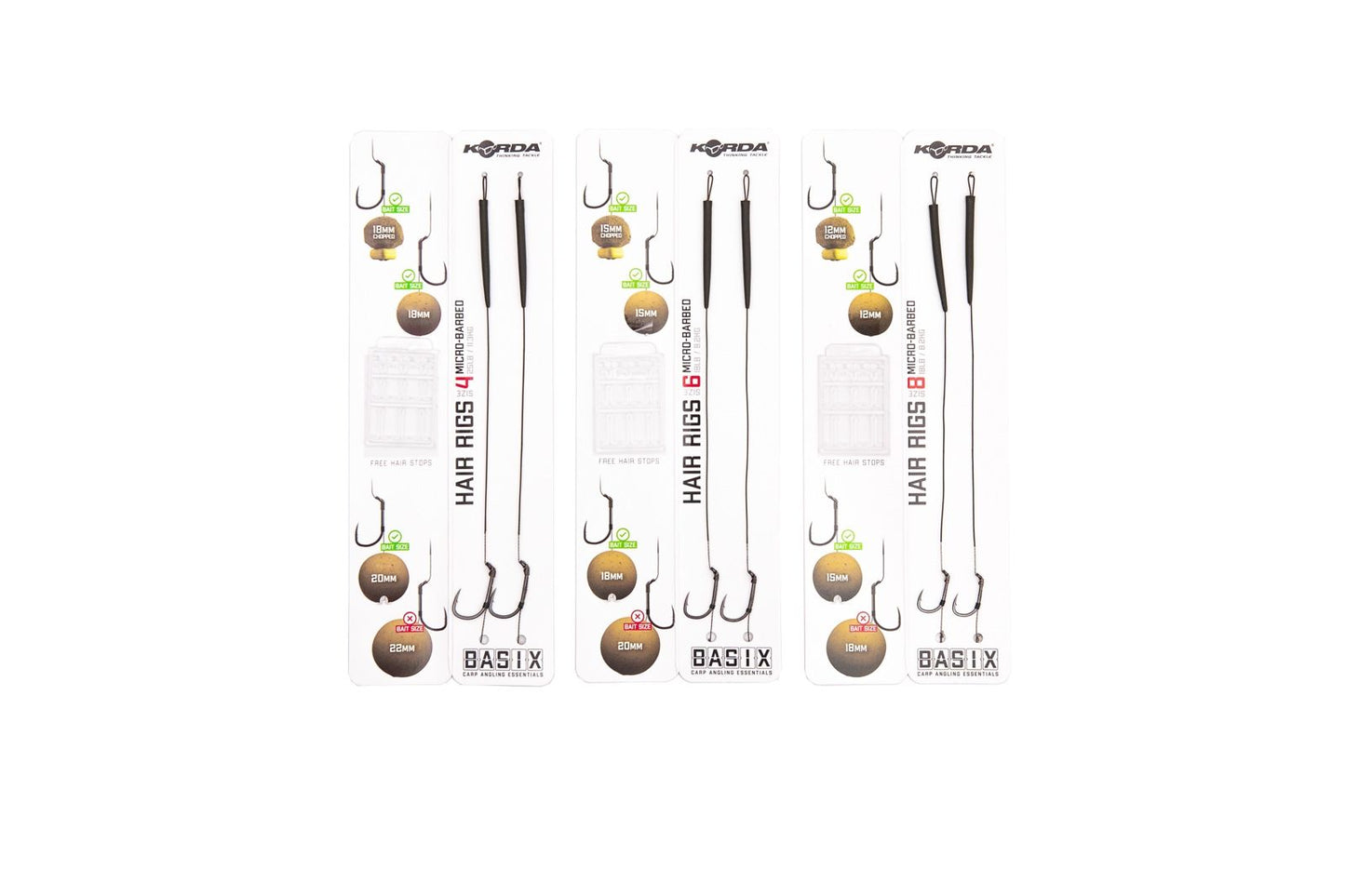 Korda Basix Hair Rigs Wide Gape
