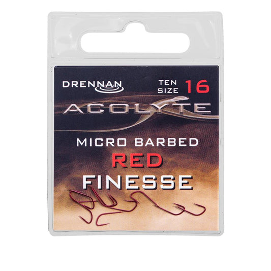 Drennan Acolyte Red Finesse Barbed Hooks