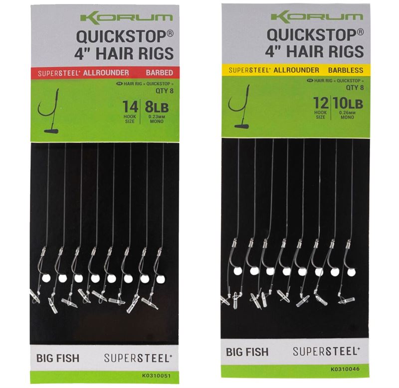 Korum Barbless Quickstops On Hair Rigs