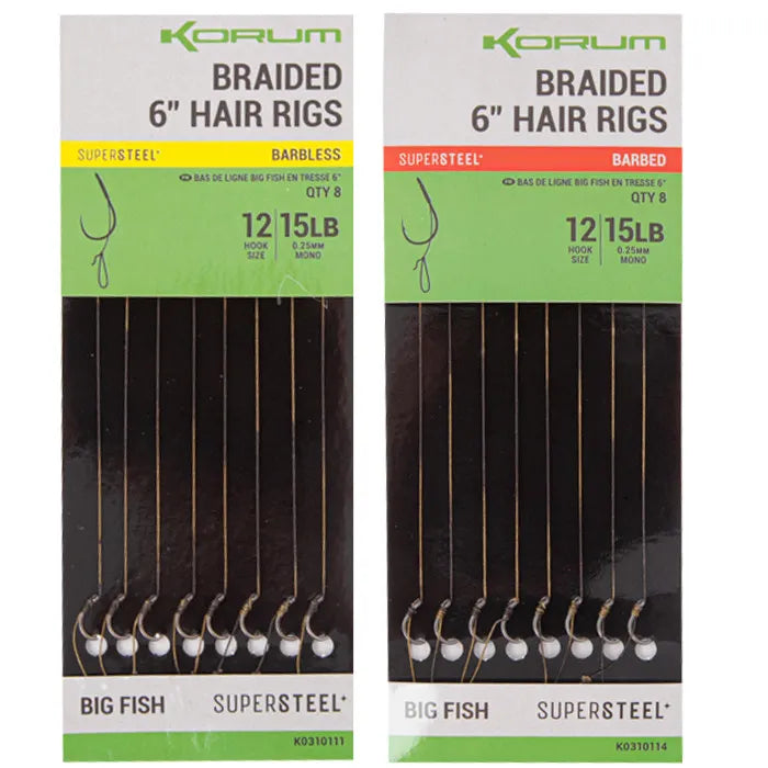 Korum Big Fish Braided Hair Rigs 6 Inch