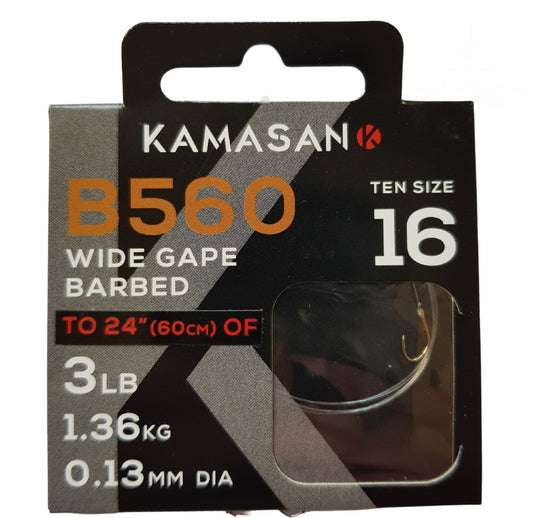 Kamasan B560 Barbed Hooks to Nylon