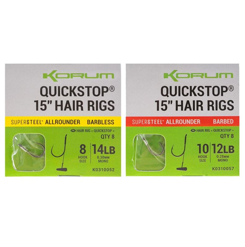 Korum Barbless Quickstops On Hair Rigs