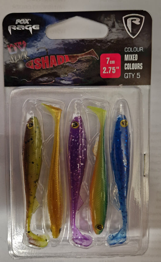 Fox Rage Ultra UV Mixed Colour Slick Shads 7cm