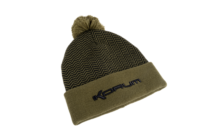 Korum Thermal Beanie Hat - Black/Olive