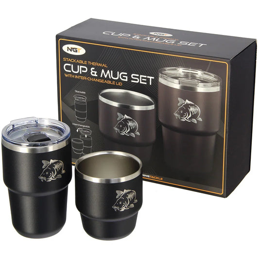 NGT Twin Mug Set - 304ss Stackable Outdoor Drink Set (567)