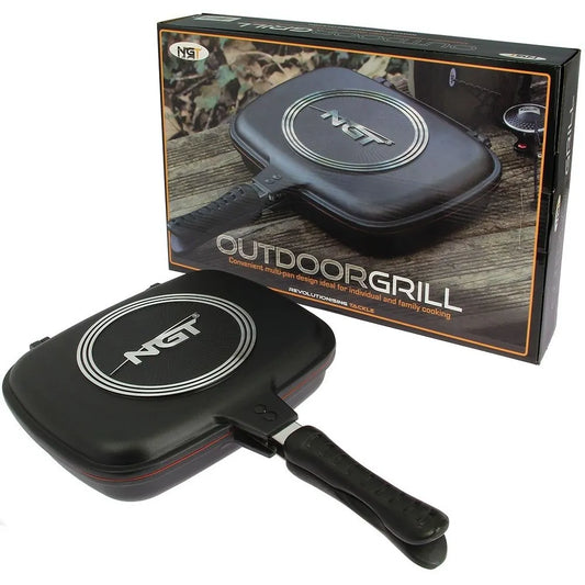 NGT Outdoor Double Grill Pan - Non Stick Die Cast Aluminium