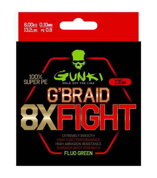 Gunki G Braid 8X Fight - Fluoro Green