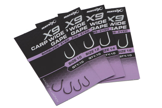 Matrix X9 Carp Wide Gape Hooks