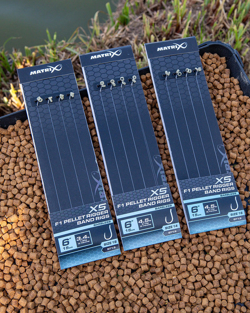 Matrix X5 F1 Pellet Rigger Band Rigs - 15cm