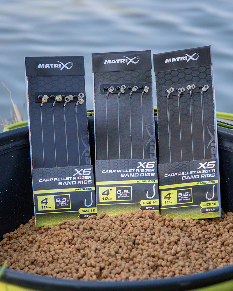 Matrix X6 Carp Pellet Rigger Band Rigs - 10cm