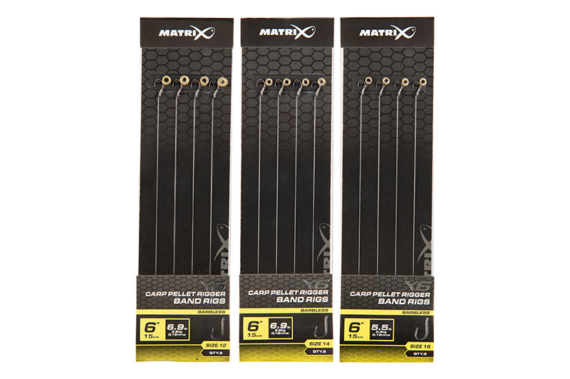 Matrix X6 Carp Pellet Rigger Band Rigs - 15cm