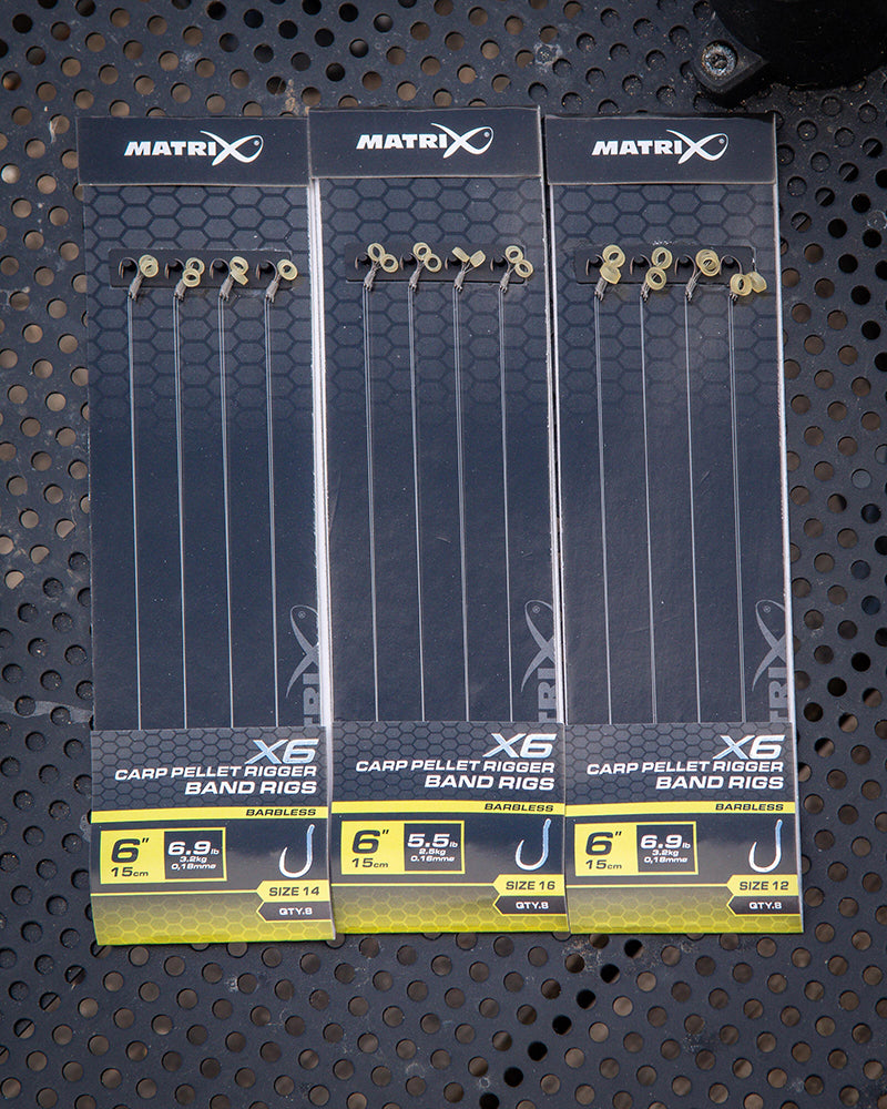 Matrix X6 Carp Pellet Rigger Band Rigs - 15cm