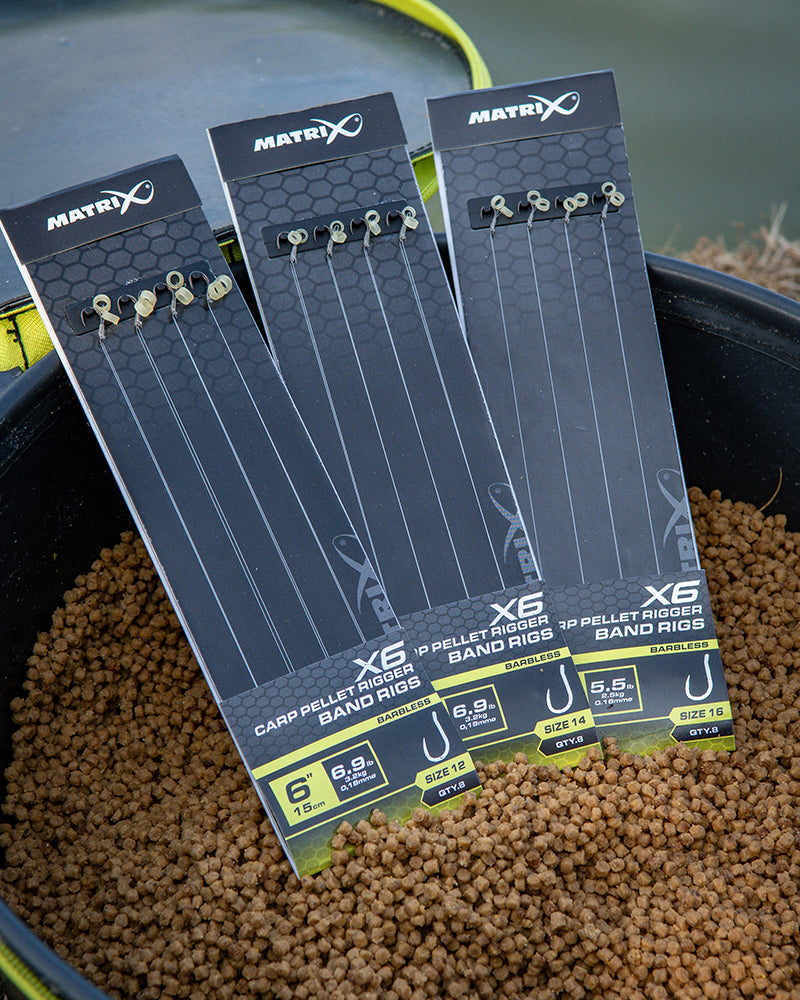 Matrix X6 Carp Pellet Rigger Band Rigs - 15cm