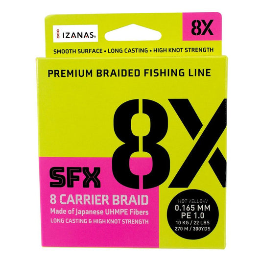 Sufix SFX 8X Carrier Braid (Hot Yellow)
