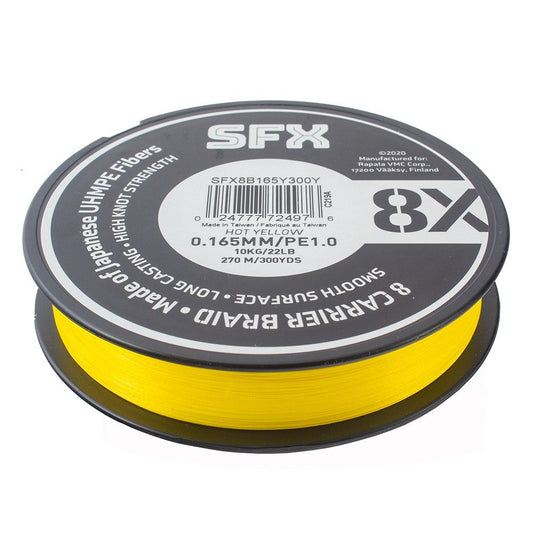 Sufix SFX 8X Carrier Braid (Hot Yellow)