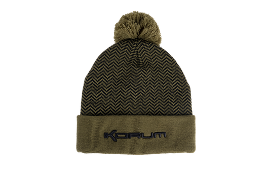 Korum Thermal Beanie Hat - Black/Olive