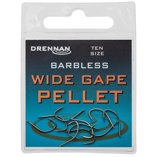 Drennan Wide Gape Pellet Barbless Hooks
