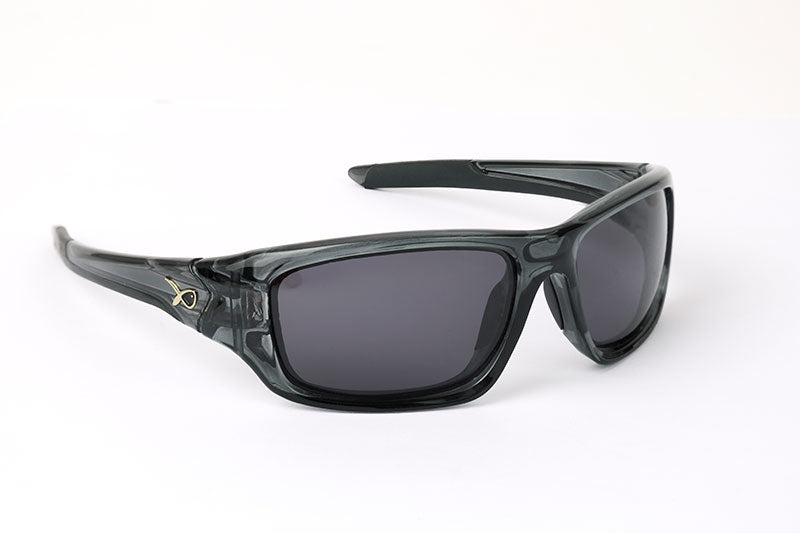 Matrix Polarised Sunglasses - Trans Black Wraps / Grey Lense